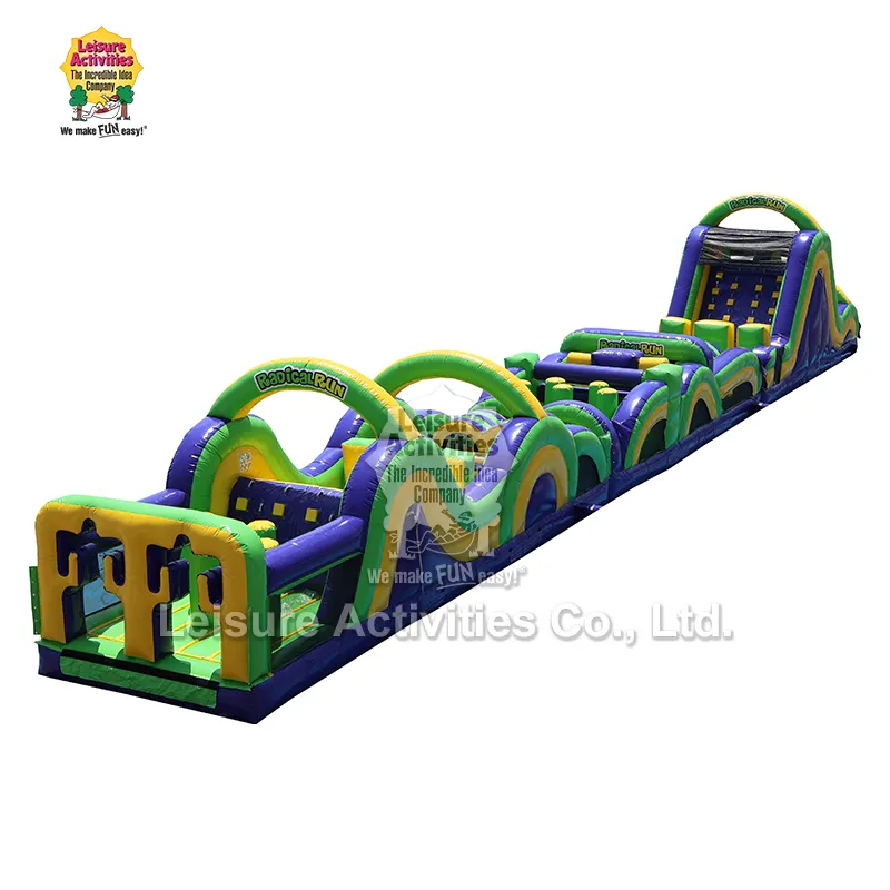 Percurso de obstáculos inflável de corrida radical 11W Percurso de obstáculos inflável de corrida radical 11W