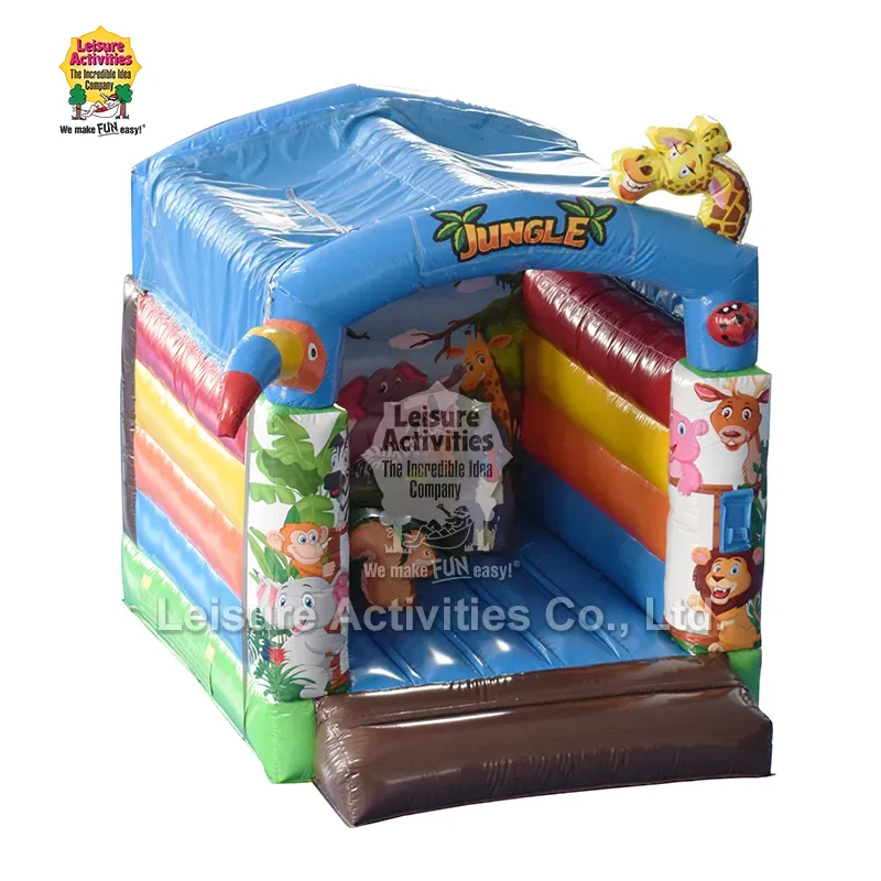 Como a mini selva Bouncy inflável do castelo com telhado apoia o entretenimento compacto