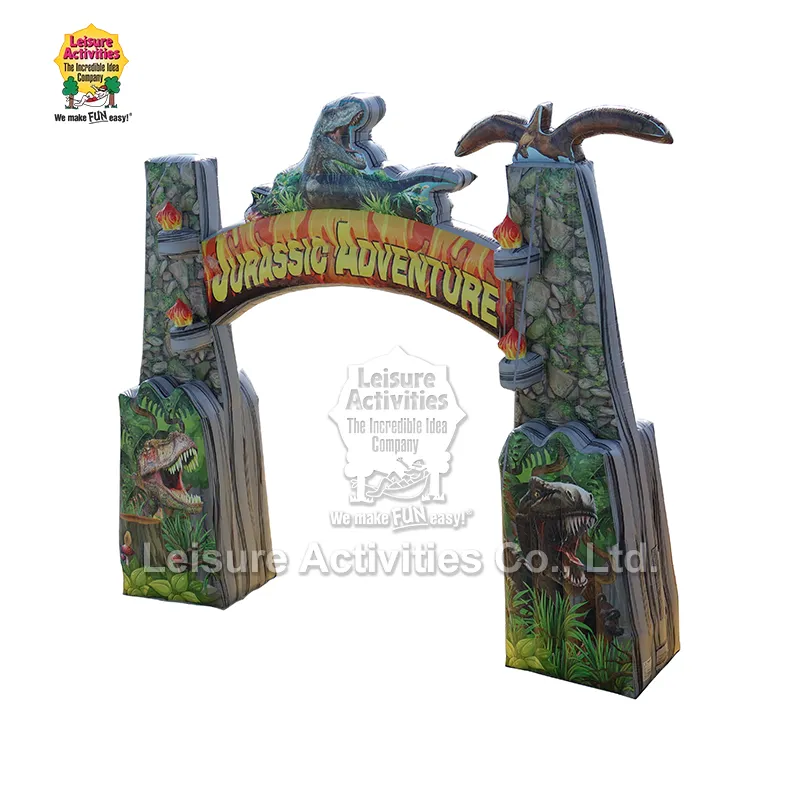 Arco inflável de aventura jurássica