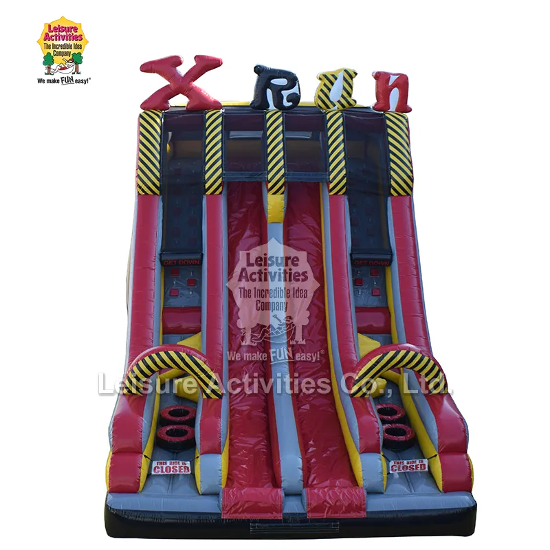 Slide inflável de pista dupla Xtreme Fun Run