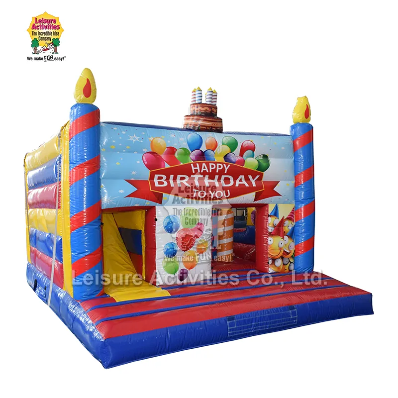 Feliz aniversario dos castelos Bouncy Multiplay infláveis padrão Feliz aniversario dos castelos Bouncy Multiplay infláveis padrão