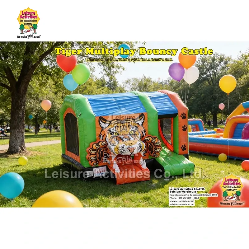 Castelos saltitantes de tigre Multiplay infláveis padrão Castelos saltitantes de tigre Multiplay infláveis padrão