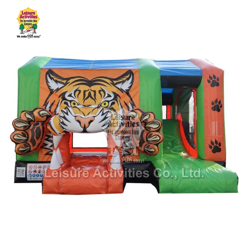Castelos saltitantes de tigre Multiplay infláveis padrão